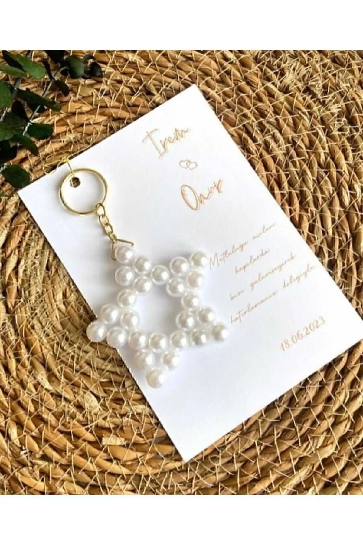 

Pearl Star Keychain 15 pieces gift Word, Engagement, Hina, Wedding, Birthday, Mevlit Gift