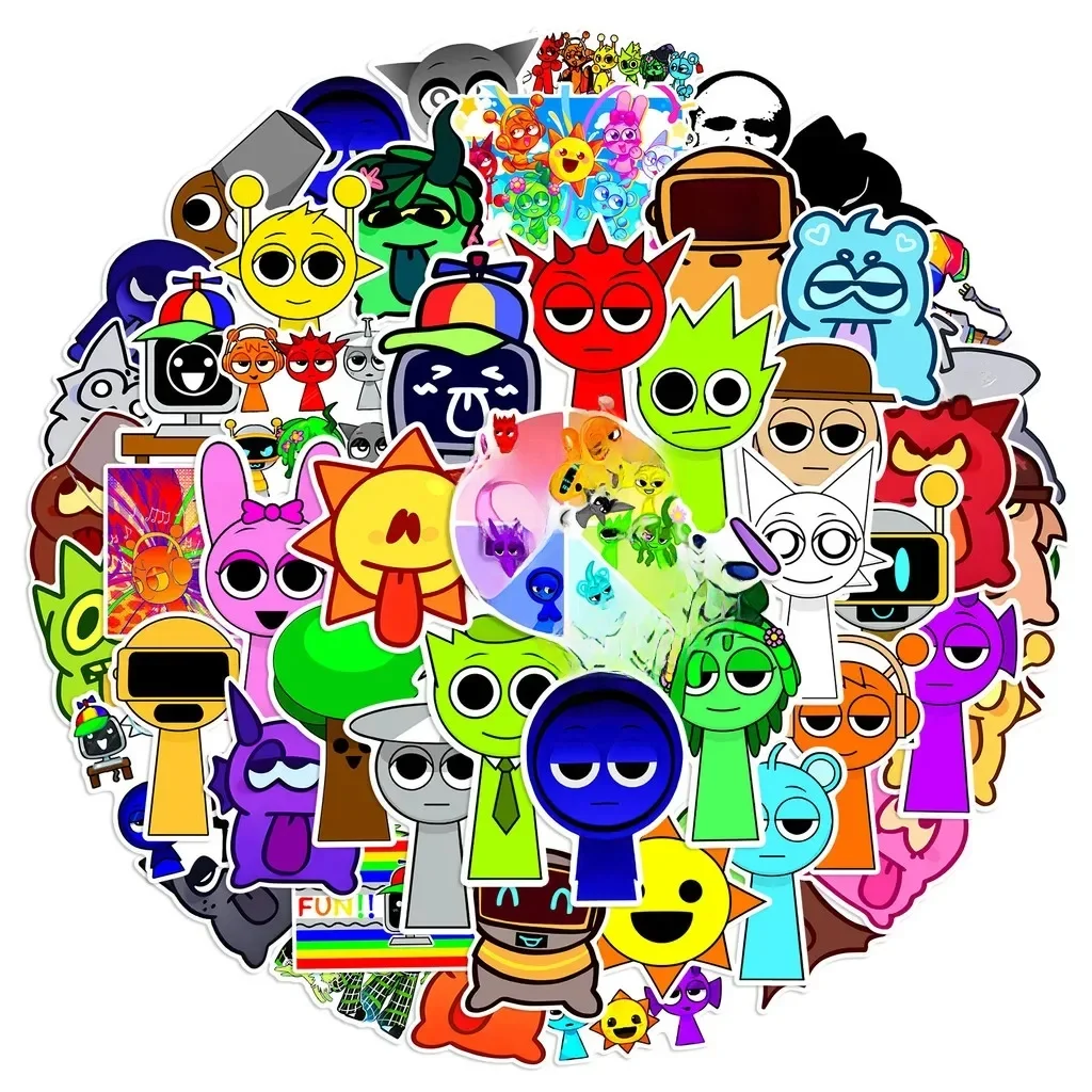AliExpress 50PCS Hot Game Incredibox Plush Graffiti Stickers for Bicycle Hand Account Pencil Case Decals