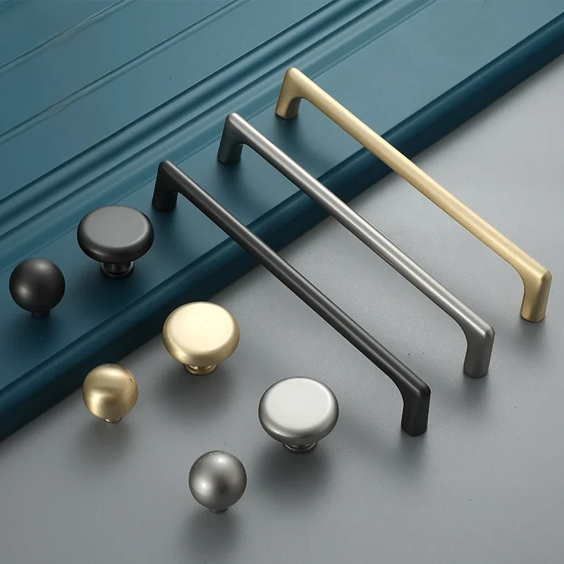 KAK Zink-legierung Perle Grau Gold Schrank Griffe Solide Schublade Knöpfe Küche Schrank Tür Zieht Möbel Griff Schrank Hardware