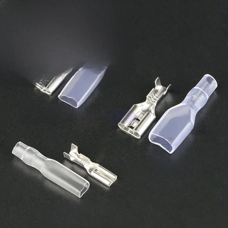 100/50 ustawia 2.8mm 4.8mm 6.3mm wkładka izolacyjna zacisk sprężynowy wtyczki z przezroczysta osłona do zacisków 22-16AWG — zdjęcie 2