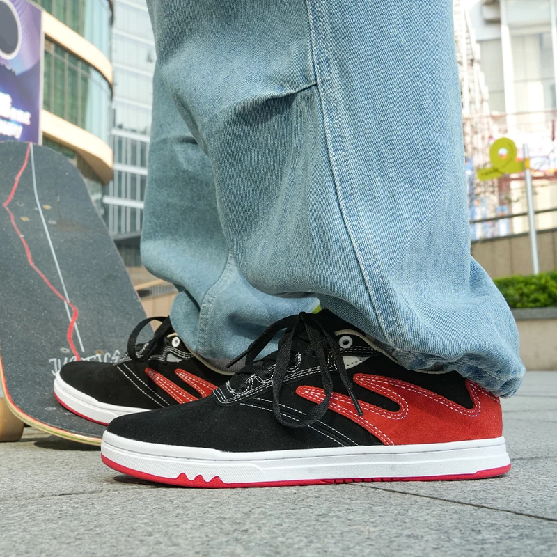 أحذية Goluck Ants Cupsole من جلد الغزال للتزلج، أحذية رياضية أنيقة مغلفة، مريحة ومتينة