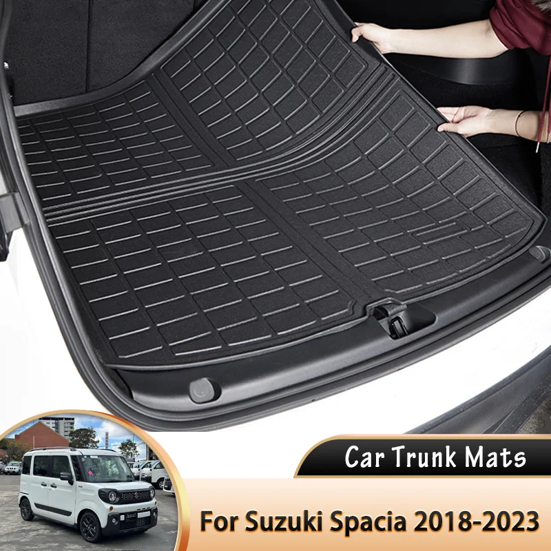 for Suzuki Spacia MK53S 2018~2023 2022 2021 TPE Car Rear Trunk Mats Waterproof Protective Liner Trunk Tray Floor Mat Accessories