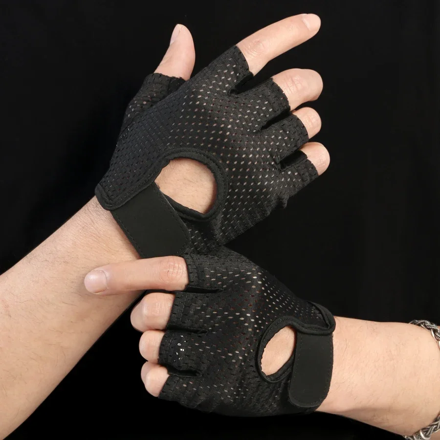 AliExpress RNO Rich Name Ocean Summer Half Finger Gloves Ice Silk Breathable Gym Fitness Women Men Anti-Slip Pad Cycling Fingerless Gloves Bicycle