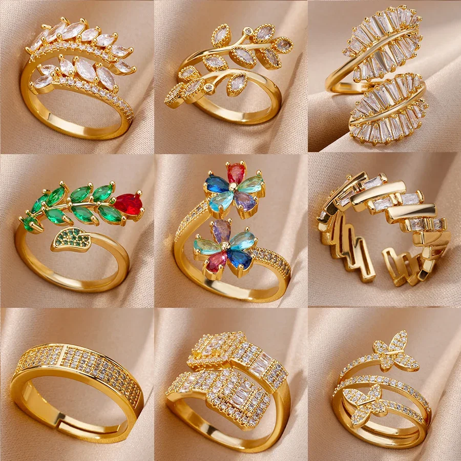 Mode Gürtel Ketten ringe für Frauen Gold Farbe Edelstahl Ring Trend Luxus koreanischen ästhetischen