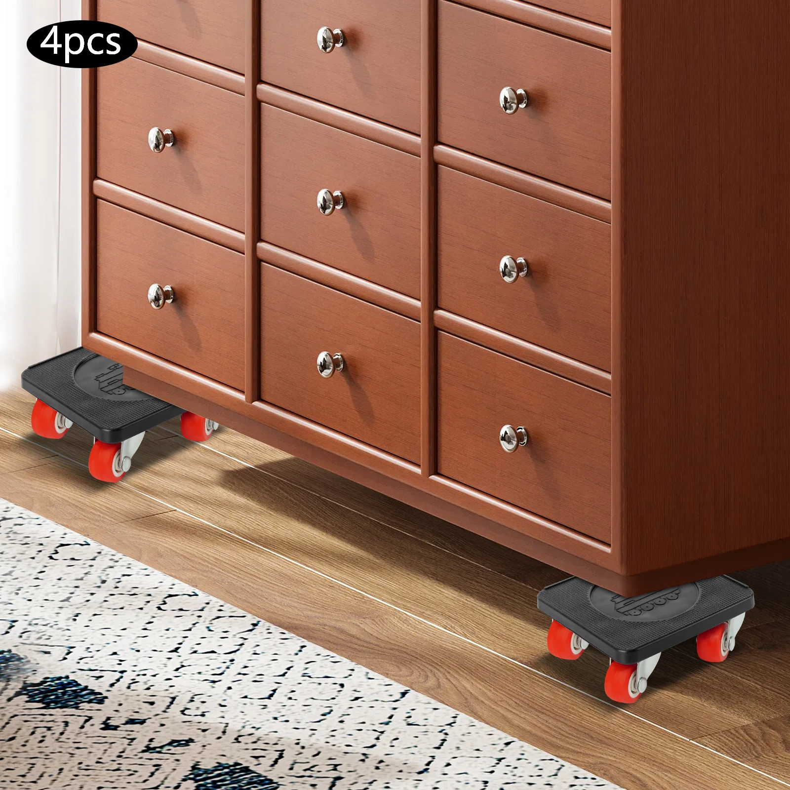 Flexibles Dolley-Set mit 360°-Drehung ° Drehbares Design (sanfte Bewegung auf jeder glatten Oberfläche), ergonomischer Hebegriff – Detail 1