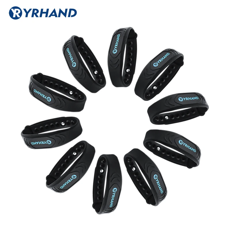 

13,56 МГц RFID IC Card Регулируемые черные умные браслеты Браслеты для дверных замков RFID