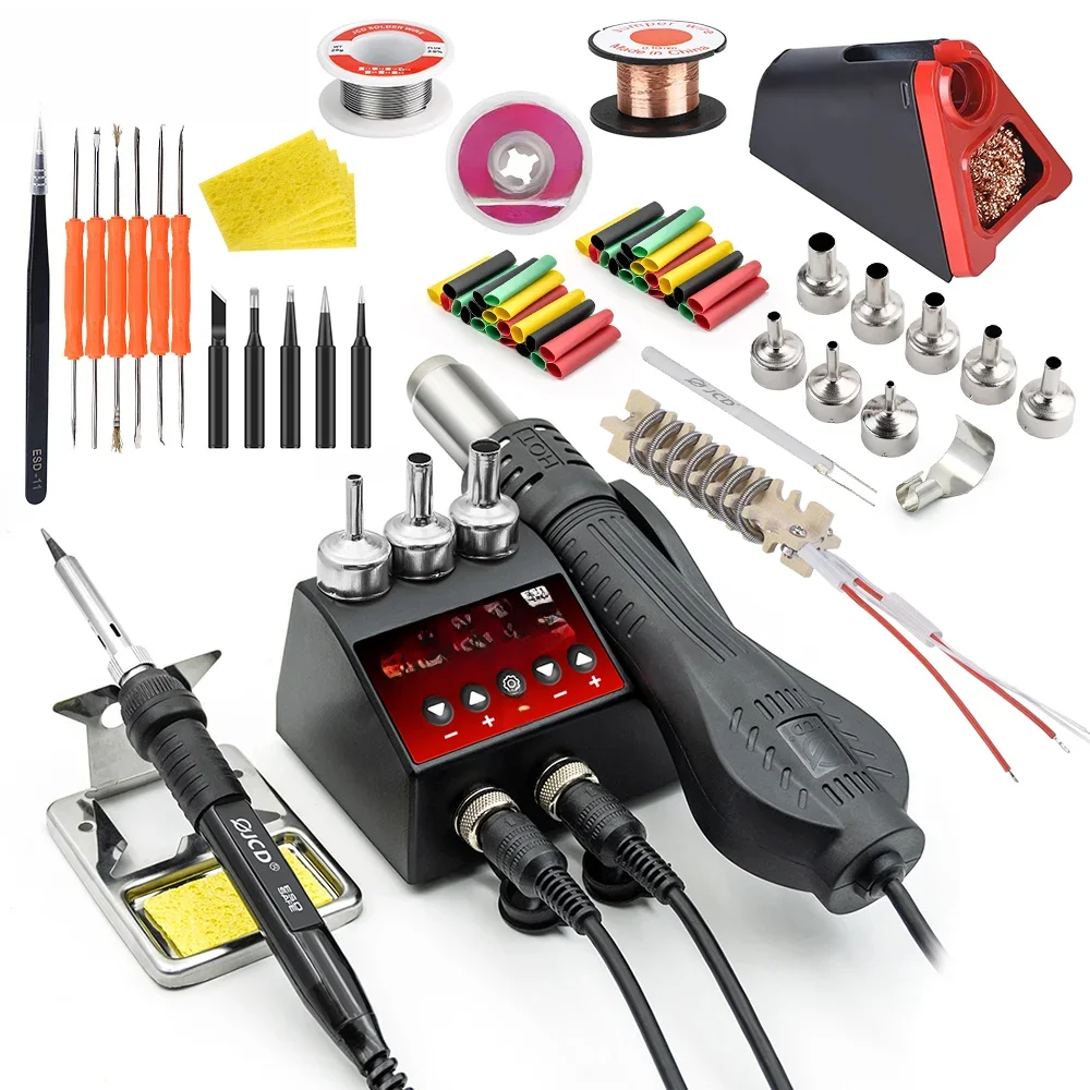 JCD 750W Soldering Station 8898Pro LCD HD Digital Display 2 in 1 Rework Welding Station For Phone BGA SMD PCB IC Repair Tools