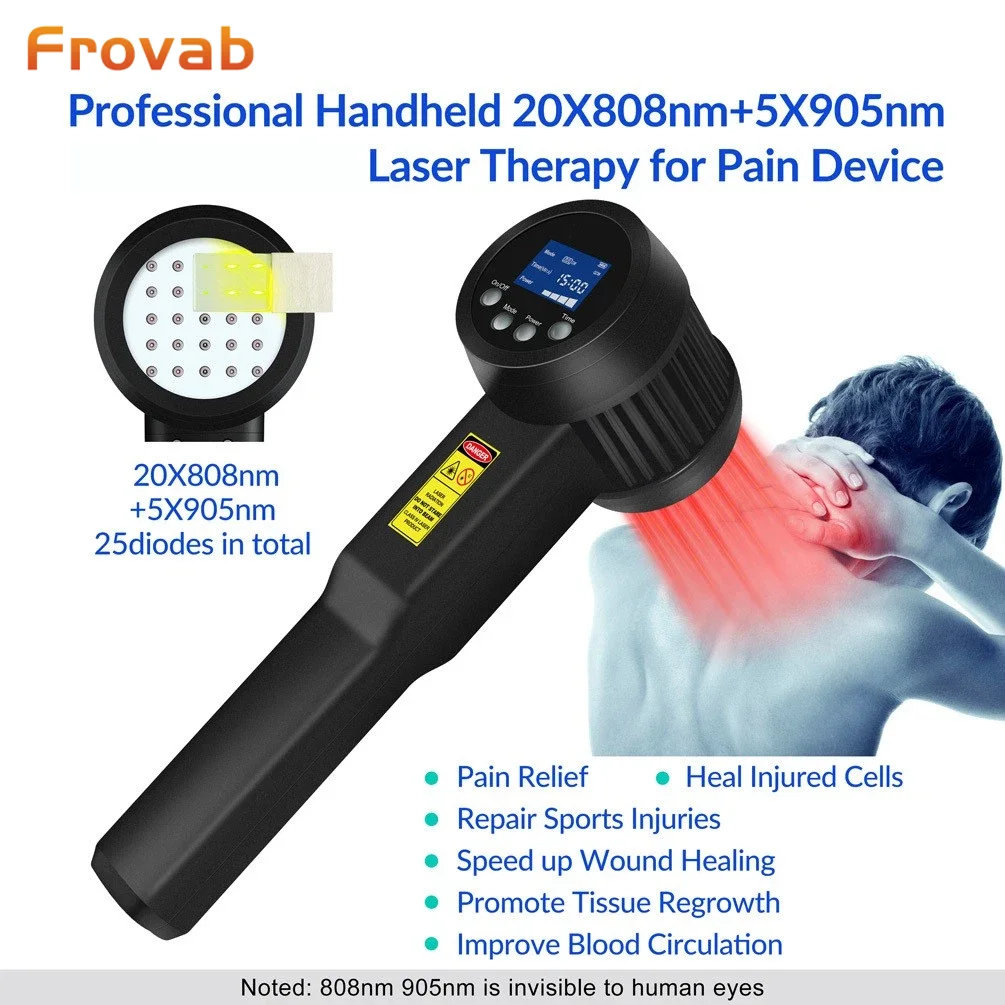 

Rechargeable 10W Cold Laser Therapy Device for Pain Management 808nm/905nm Laser for Knee Shoulder Neck Pain Relief Inflammation