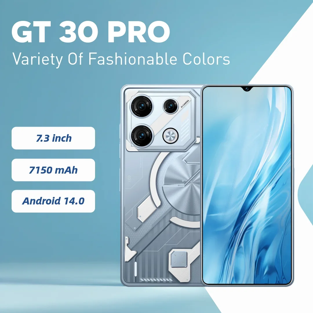 Nuovo GT30 Pro Smartphone 16 GB di RAM 1 TB di archiviazione Schermo intero da 7,3 pollici Fotocamera da 108 MP Snapdragon 8 Gen3 Bande Global 5G LTE