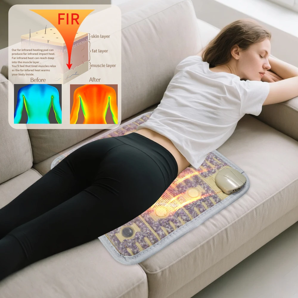 Photonic Energy Massage Pad PEMF Rotating Pulse Magnetic Field Therapy Red Light Hot Compress Yoga Massage Cushion