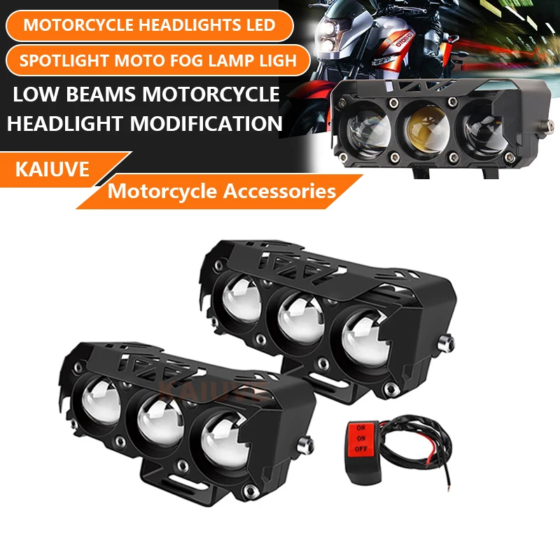 

Super bright light motorcycle Headlights led Lens spotlight Moto Fog lamp ligh low beams motorcycle headlight modification