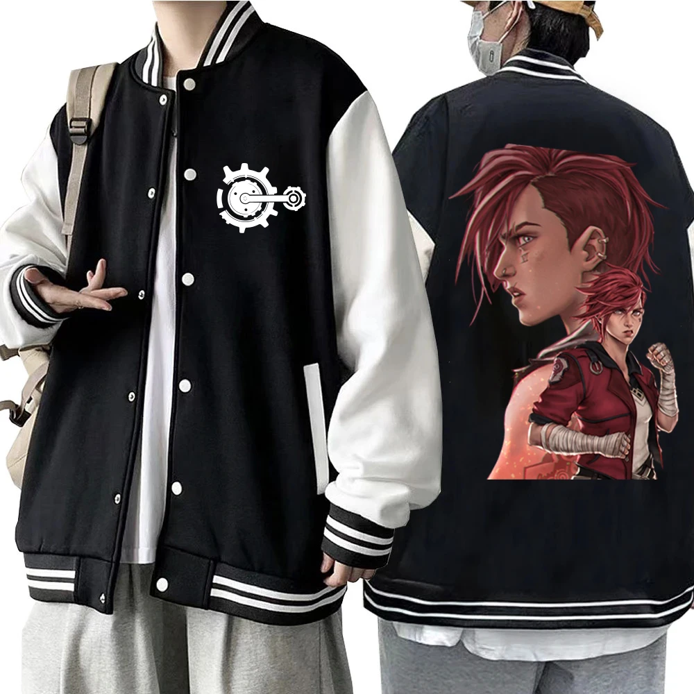 Chaud Anime Arcane-Vi sweat à capuche uniforme de Baseball veste bouton manteau de sport femmes hommes équipe Baseball veste hauts