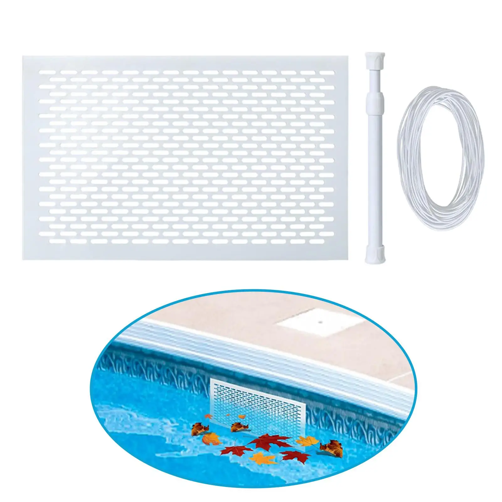 Pool Skimmer Set Heavy Duty Pool Tools Easy Install Pool Cleaning Kit Accessory for Swimming Pool Outdoor Above Ground Pool