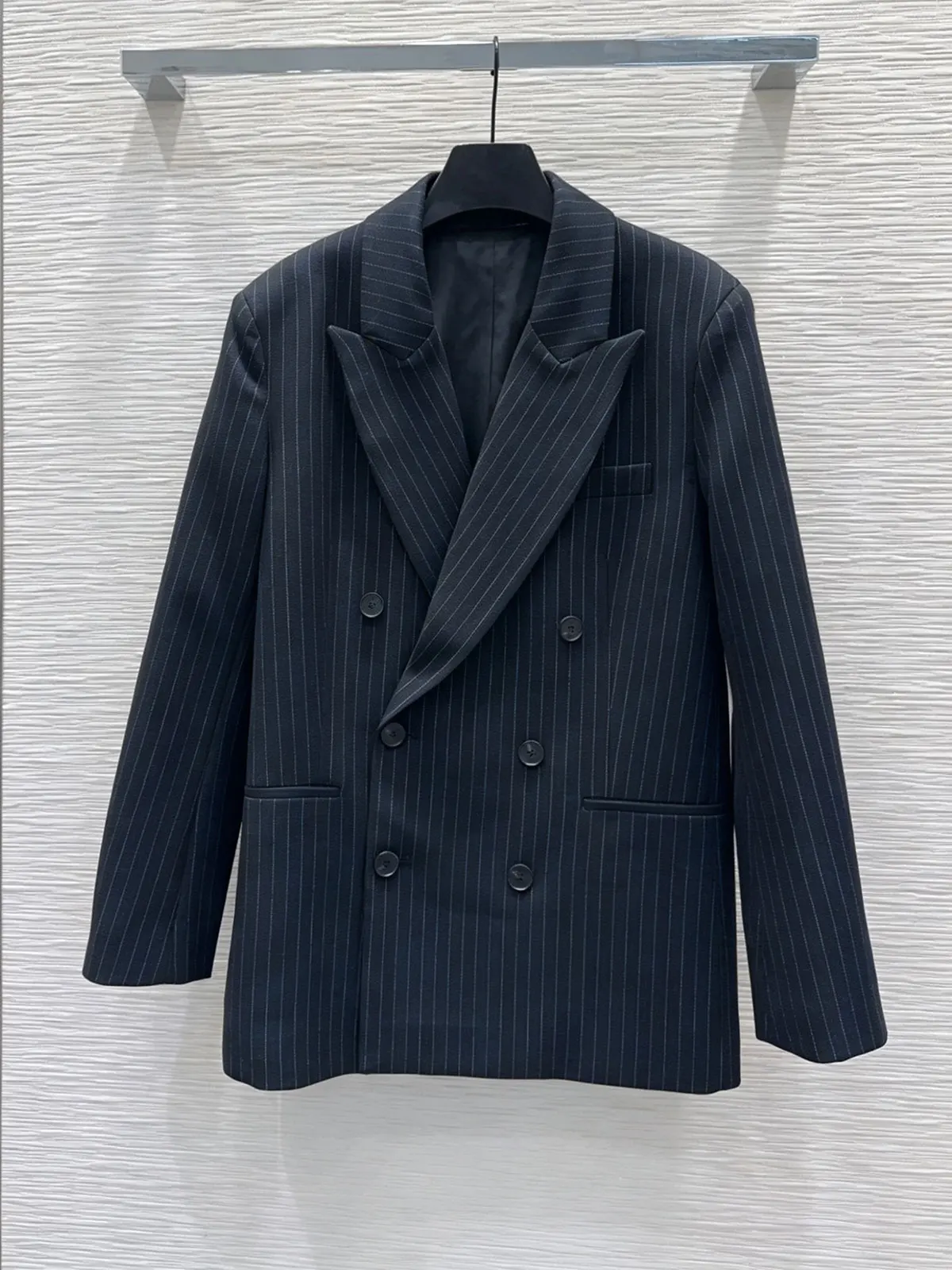 Elegant and Versatile Pure Cotton Double-Breasted Blazer