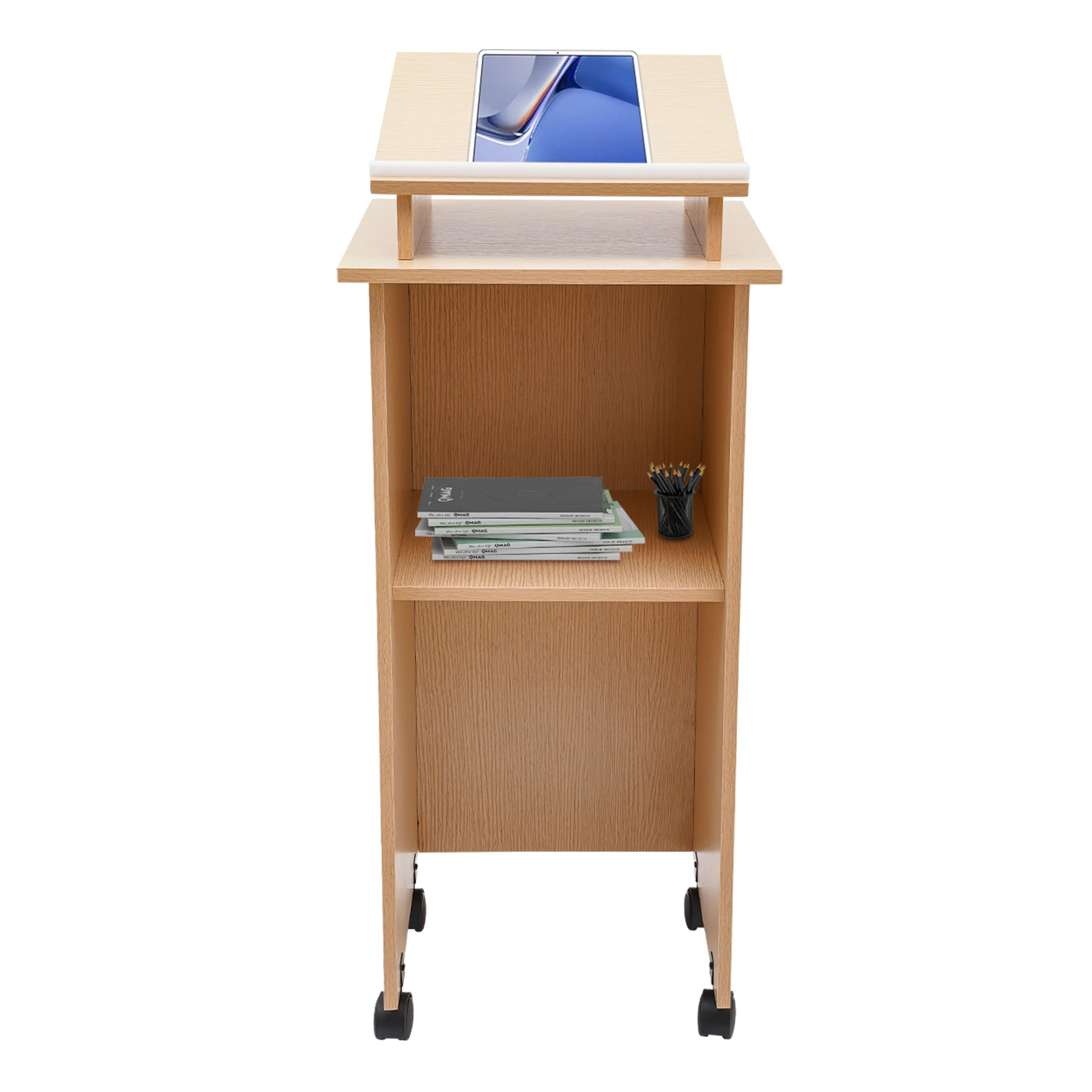 Ecological Board Conference Presentation Stand, Portable Presentation Standing for Classroom, Movable Desk for Classroom Church