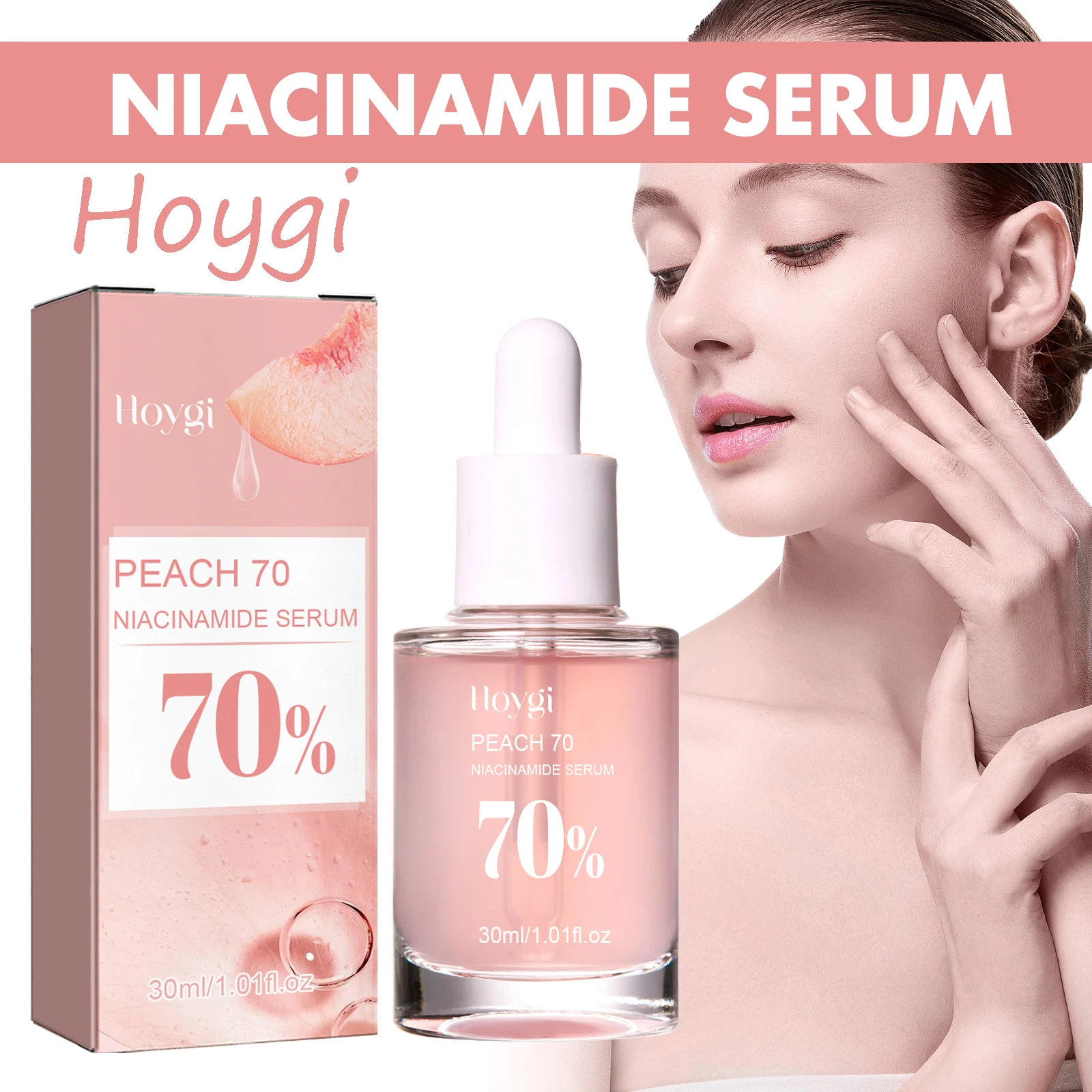مصل Hoygi Niacinamide للوجه لشد البشرة وتلاشي الخطوط الدقيقة وتقليص المسام وإزالة البقع الداكنة وتنعيم البشرة وسيروم الوجه المتوهج