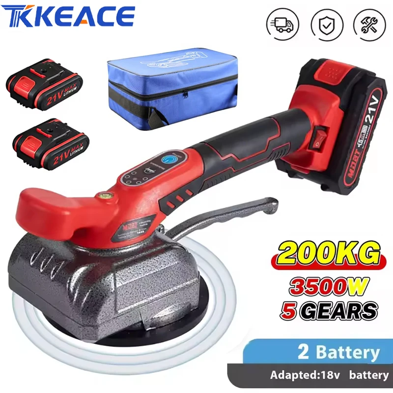 TKKEACE 200KG 1500W Machine à carrelage 5 vitesses électrique mur carrelage pose outil vibrant dispositif de pavage de carrelage pour batterie 21V