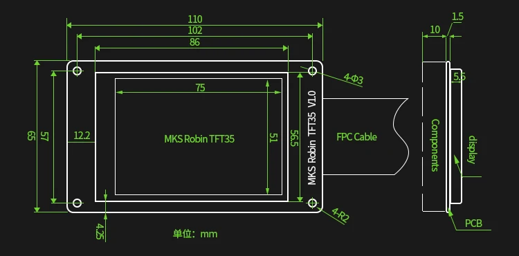 MKS 3D-Drucker-Board STM32 MKS Robin Nano Board V1.2 Hardware Open Source (Unterstützt Marlin2.0) mit 3,5-Zoll-Touchscreen – Detail 6