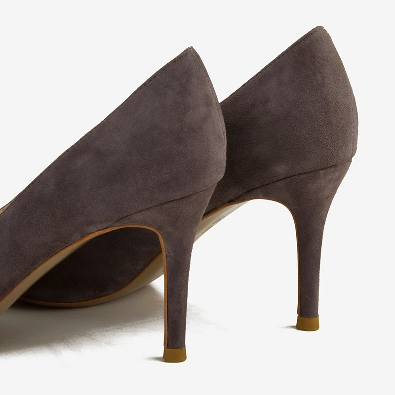 Scarpe da Donna con tacco alto Donna décolleté con punta a punta in vera pelle scamosciata di lusso 8.5cm scarpe da Donna a spillo per feste in