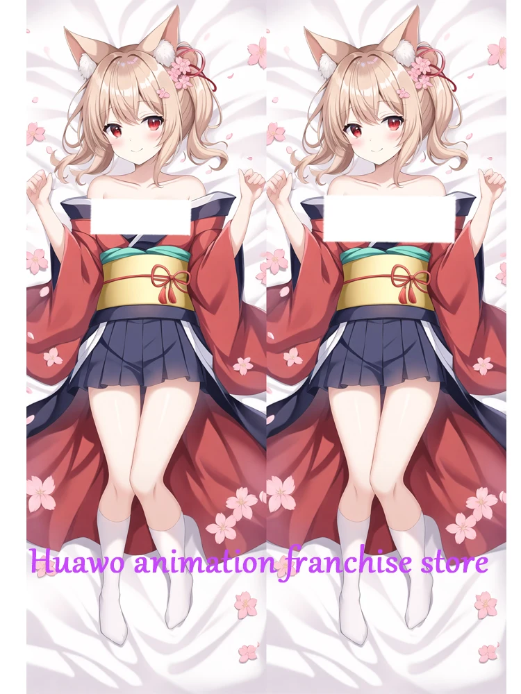 Anime Dakimakura Pillow Fox Ears 2-Side Print Pillowcase Hugging Body Cushion Cover Otaku Waifuristmas Decoration 2023