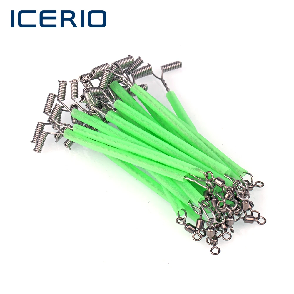 ICERIO 50PCS Zoutwatervissen T Vorm Lichtgevende Buis Crappie Rig Arm Tak Balans met Draaibare Kralen Terminal Visgerei