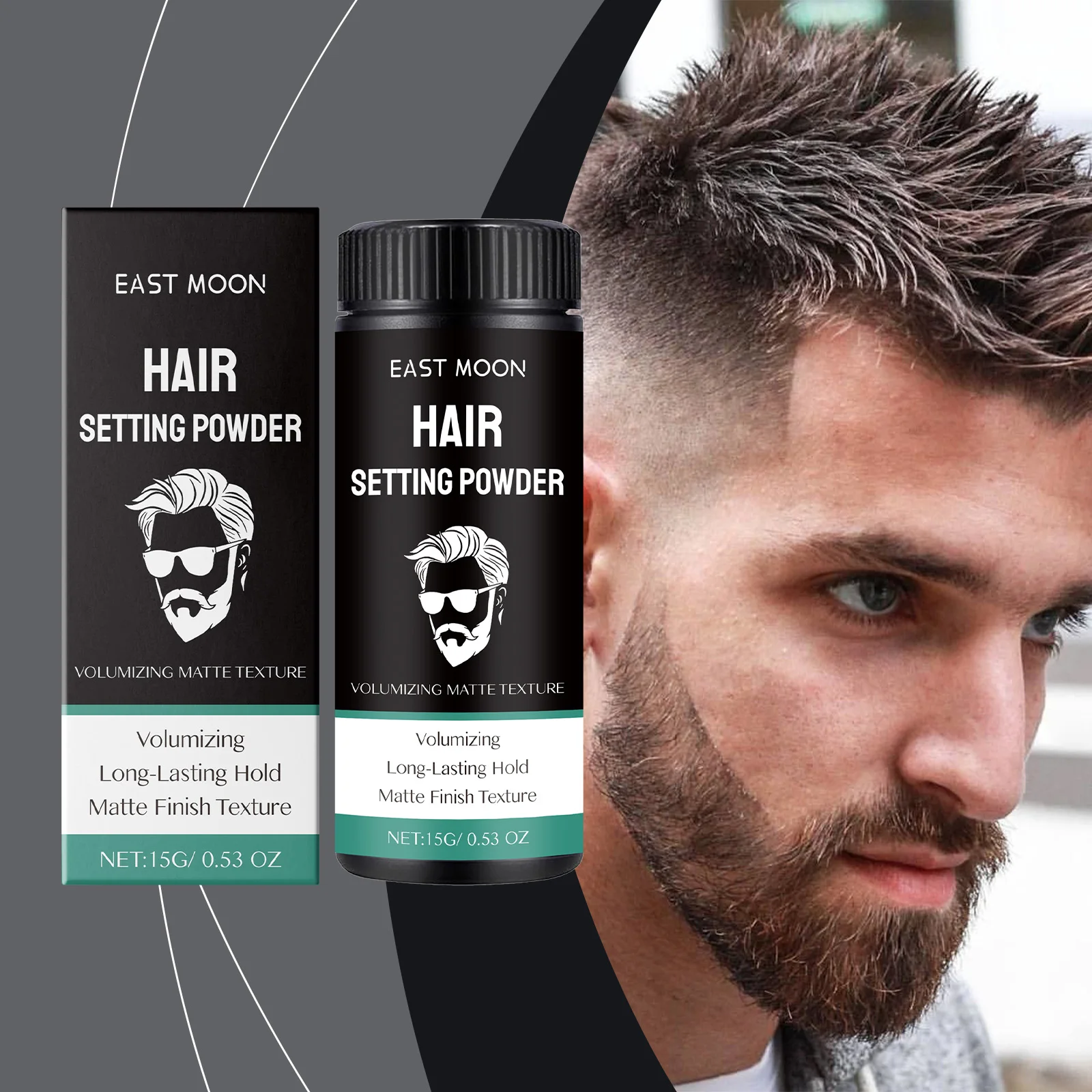 

East Moon 15g Hair Styling Powder Long Lasting Fluffy Volumizing Oil Control Fresh Matte Texture Fashion Men Hair Setting Powder