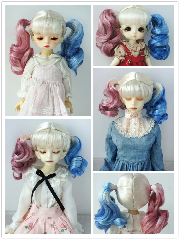 

JD632 All Sizes Colorful Pony BJD Synthetic Mohair Wig For 1/8 1/6 1/4 1/3 Blythe From 5-6inch to 9-10inch Doll Hair Accessories