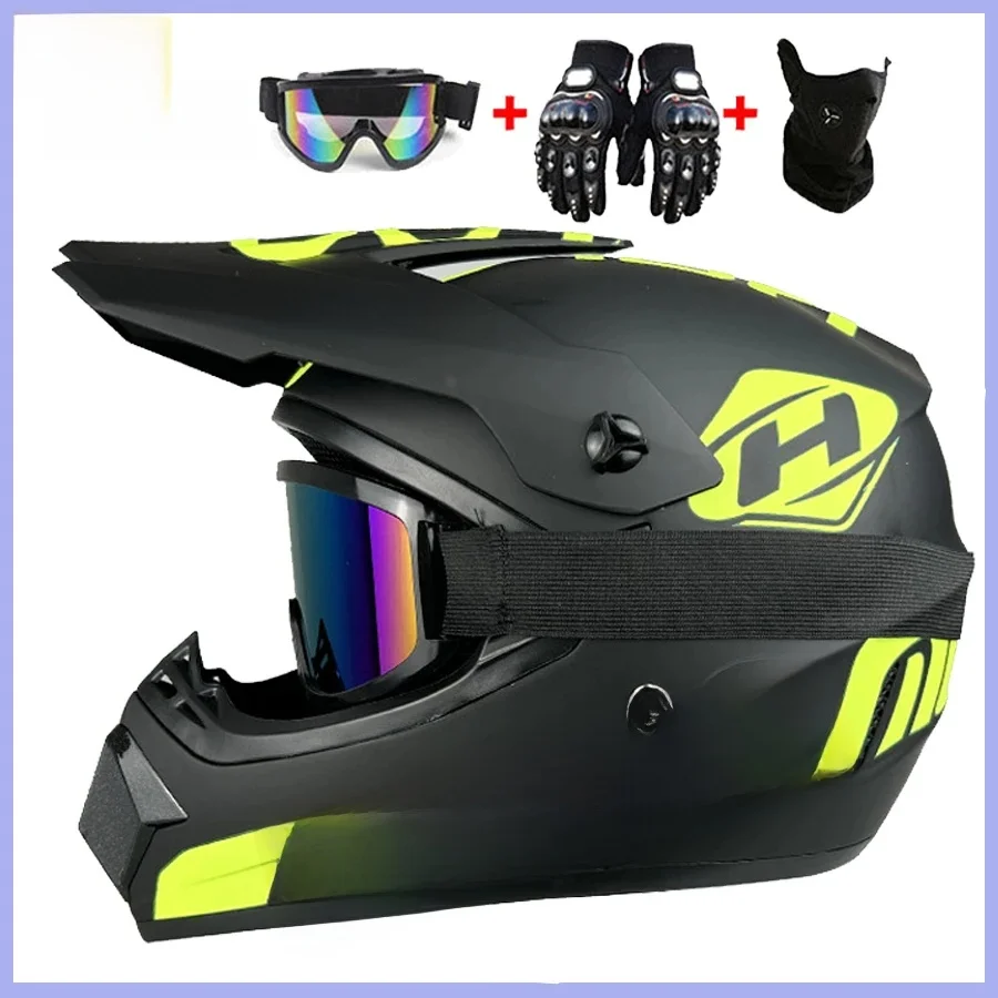 Volledige Gezicht Motorhelm Off-road Motor Gratis Verzending Stuur 3 Geschenken Downhill AM DH Cross Capacete Motocross Casco helmen - afbeelding 2