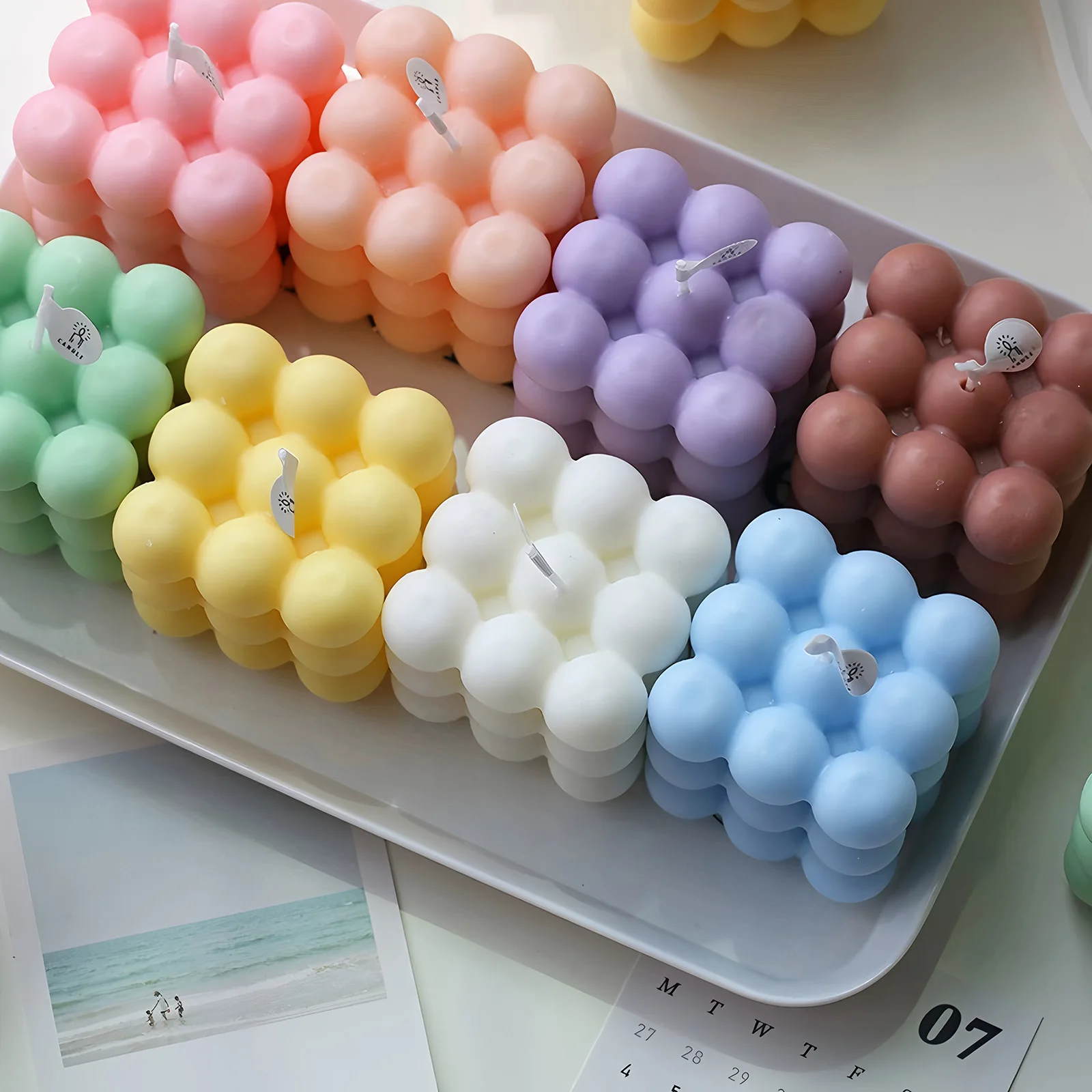 

Creative Cube Scented Candle Soy Wax Aromatherapy Home Decor INS Style Decor Candle for Birthday Party Gift Wedding Souvenir