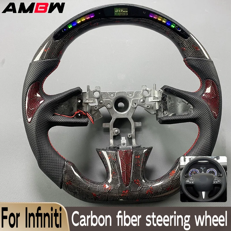 

For Infiniti Q50 QX50 Steering Wheel 2013-2017 Customized Carbon Fiber Steering Wheel Honeycomb Carbon Fiber LED Display