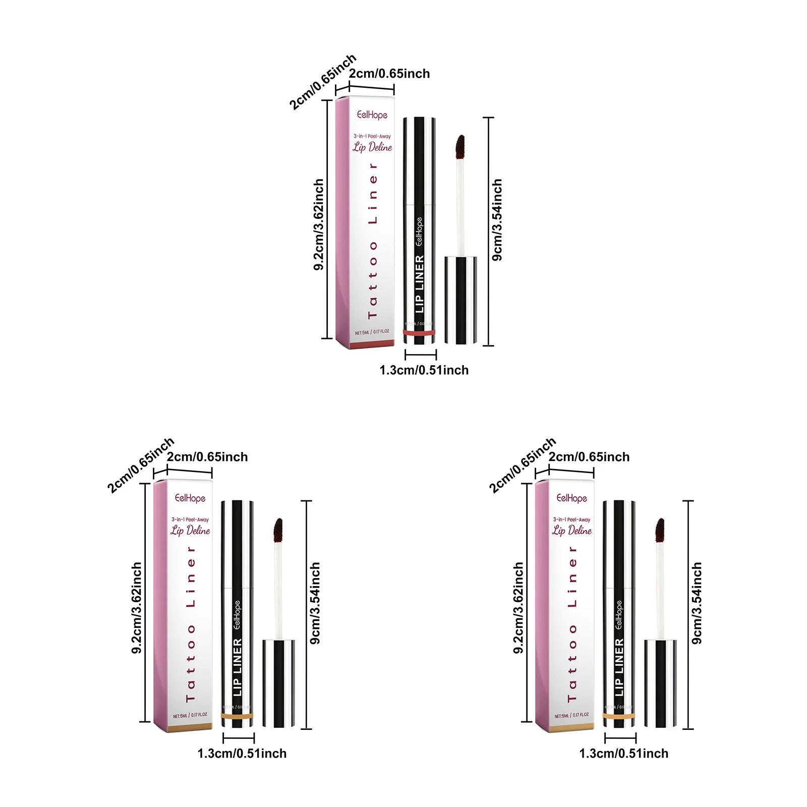 Eelhoope 5 مللي تقشر قلم تحديد الشفاه مخطط الشفاه شكل الوشم أحمر الشفاه ماكياج دائم كونتور الشفاه مقاوم للماء الوشم محدد الشفاه