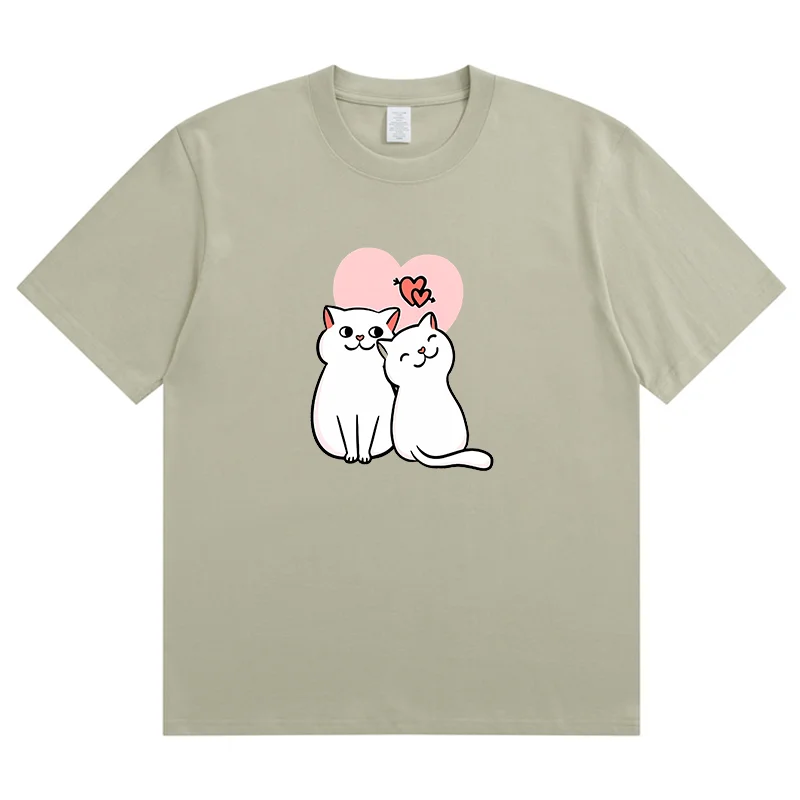 Summer New Cats In Love Fashion Sports Women's T-Shirt Harajuku Graphic Clothing Women's Top,Drop Ship