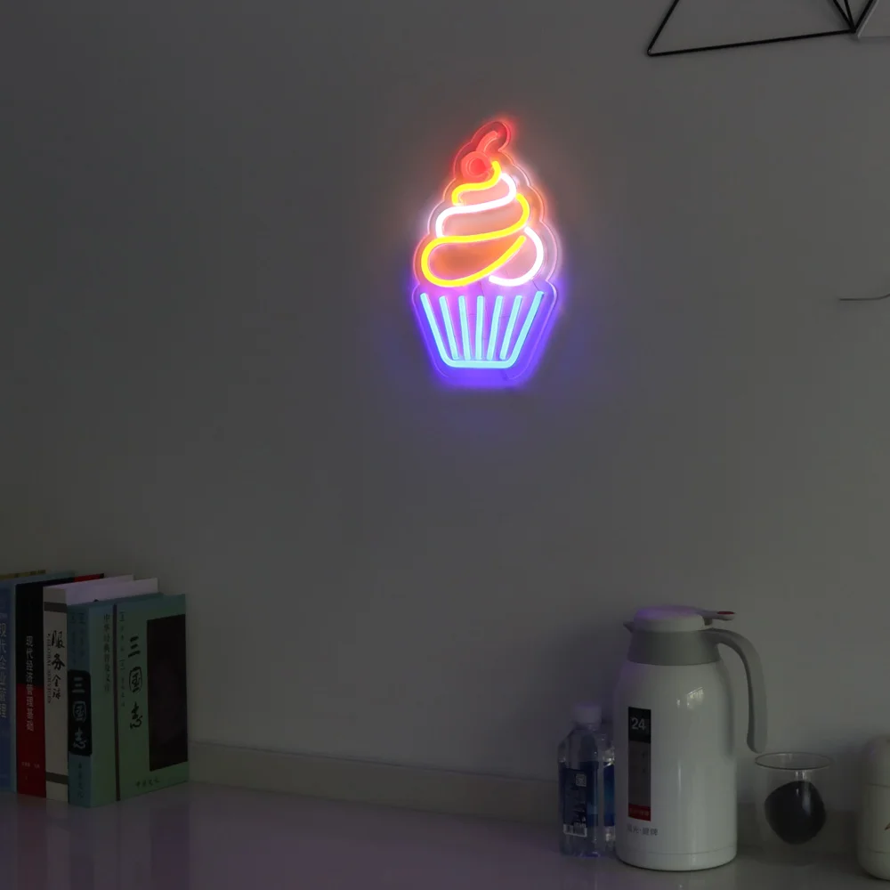 cherry cupcake led neon sign flexible neon sign for cake shop flex neon