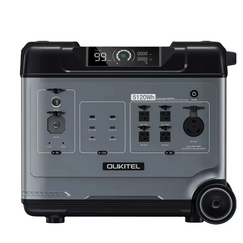 Stazione di alimentazione OUKITEL P5000 Pro EU P2000 da tavolo con batteria LiFePO4 4000W 5120Wh 2000W 2048Wh, generatore solare LiFePO4, onda sinusoidale pura, EPS UPS, alimentazione di backup per