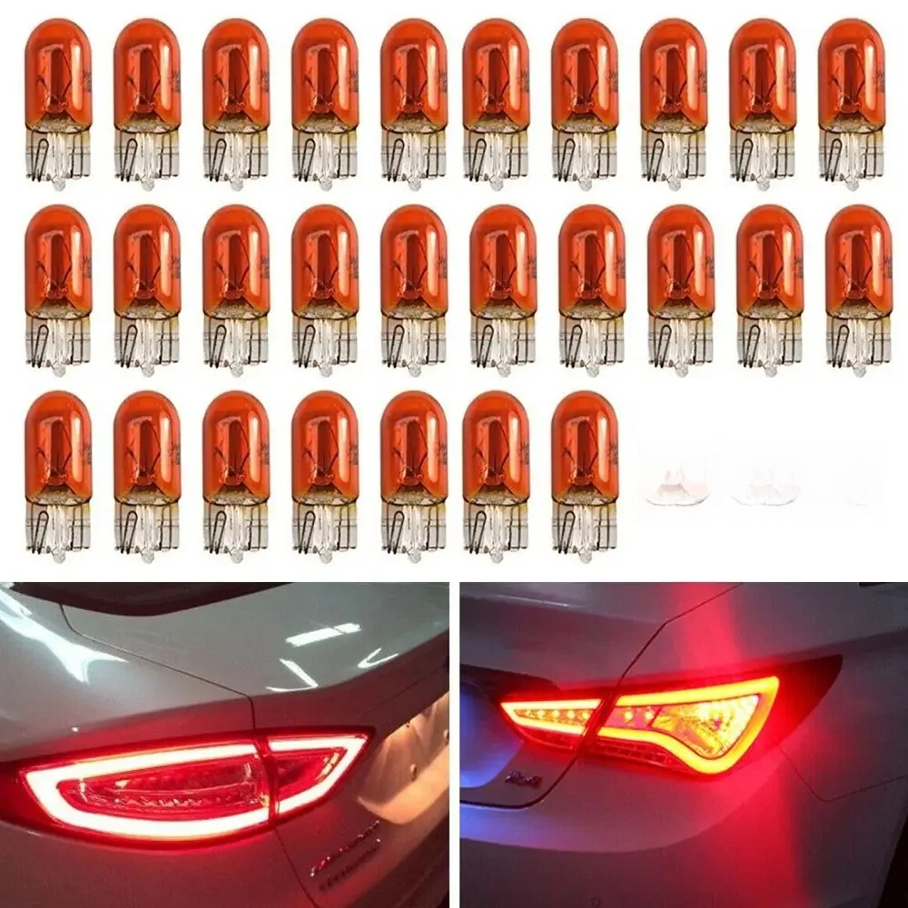 Indicateur latéral sans capuchon, ampoules de voiture orange ambre, lumières LED, 501, T10, W5W, 50 pièces
