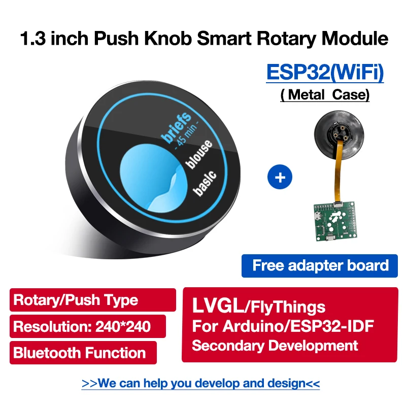 ESP32 LVGL 1.28 inch 240*240 circular knob rotary switch round IPS tft lcd module with WiFF