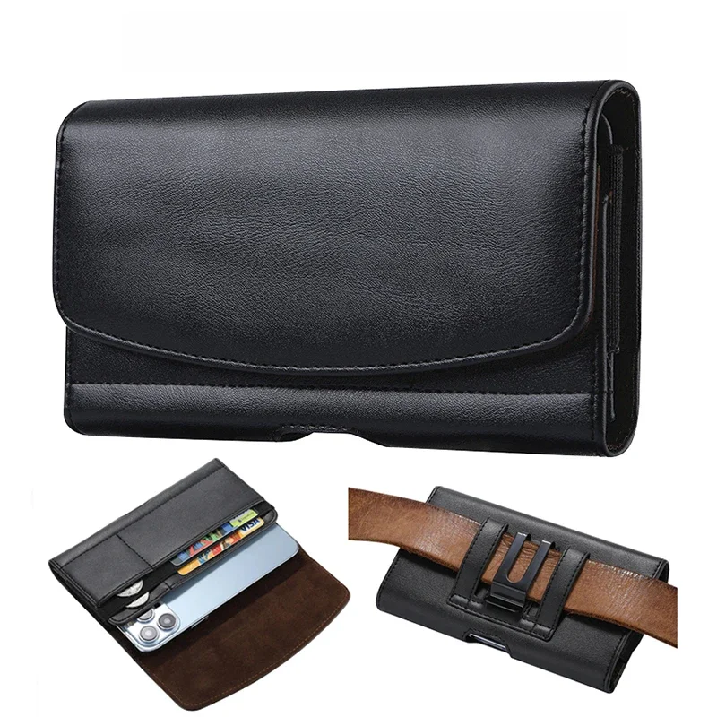 Etui na telefon z klipsem do paska Skórzana torba na talię do iPhone'a 15 14 Pro Max do Samsunga S24 S23 Ultra w rozmiarze 6,8" M do XXXL — zdjęcie produktu 7