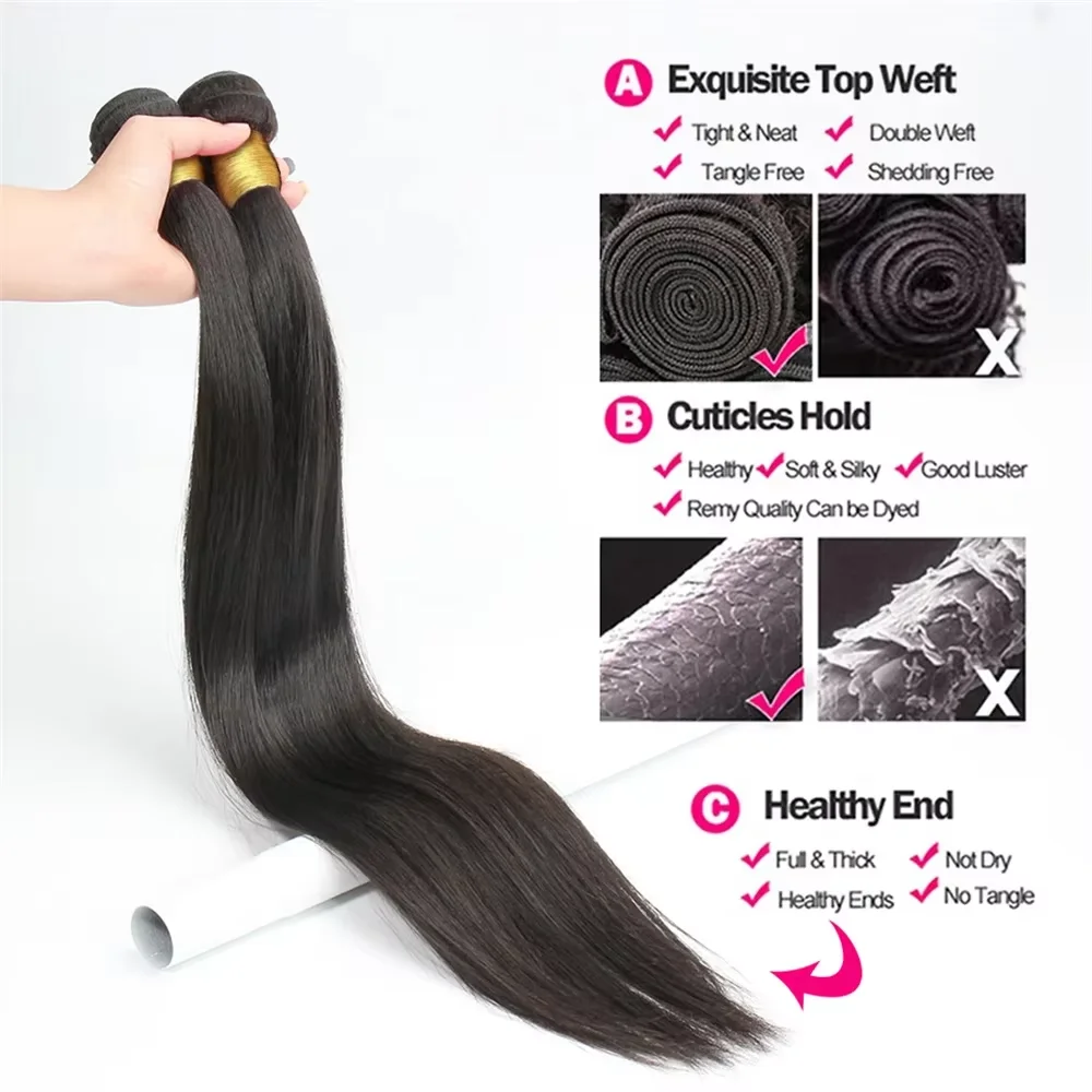 34 Inch Vietnamese Bone Straight Bundles Human Hair 100% Original Raw Hair Bundles Human Hair Weaving 3 4 Bundle Deals For Women A7fe845ced45647eaae1f734e275fcde7t
