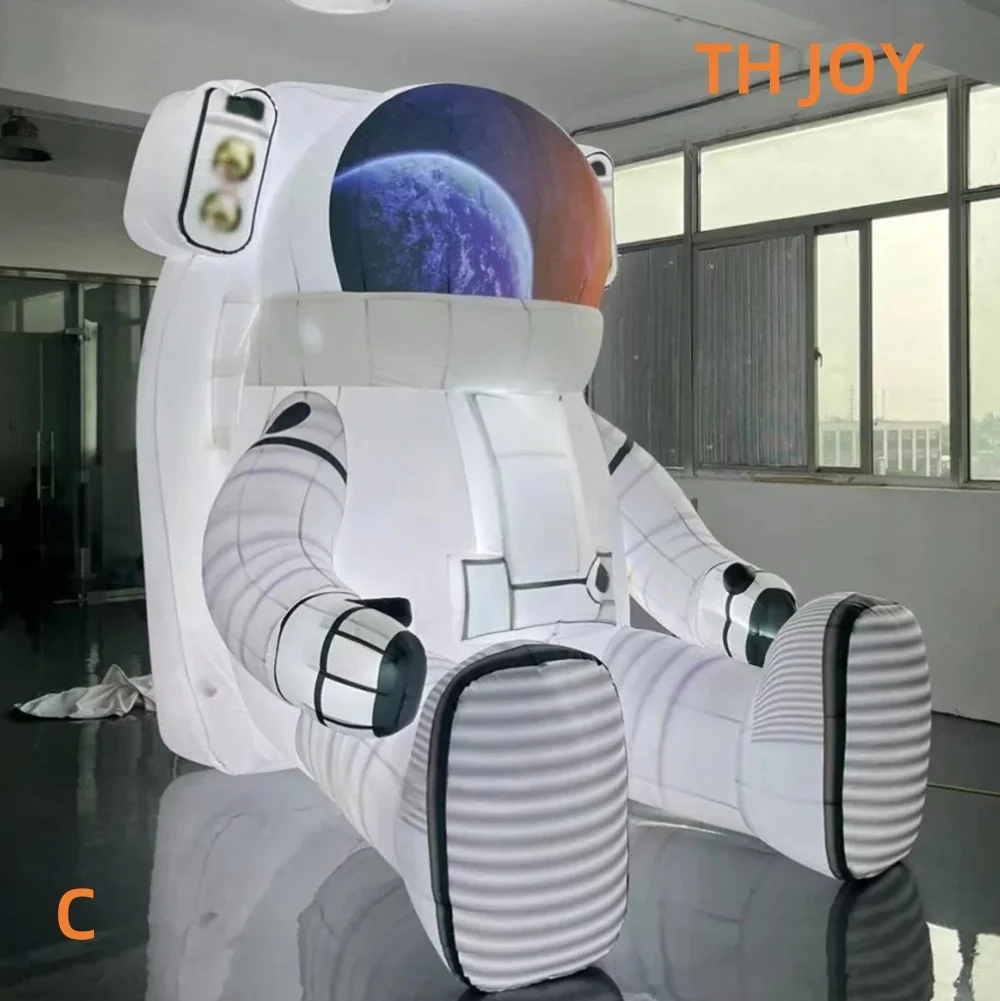 Bateau aérien rapide à porte, Charater de dessin animé d'astronaute gonflable géant, astronaute gonflable éclairé par LED pour la publicité