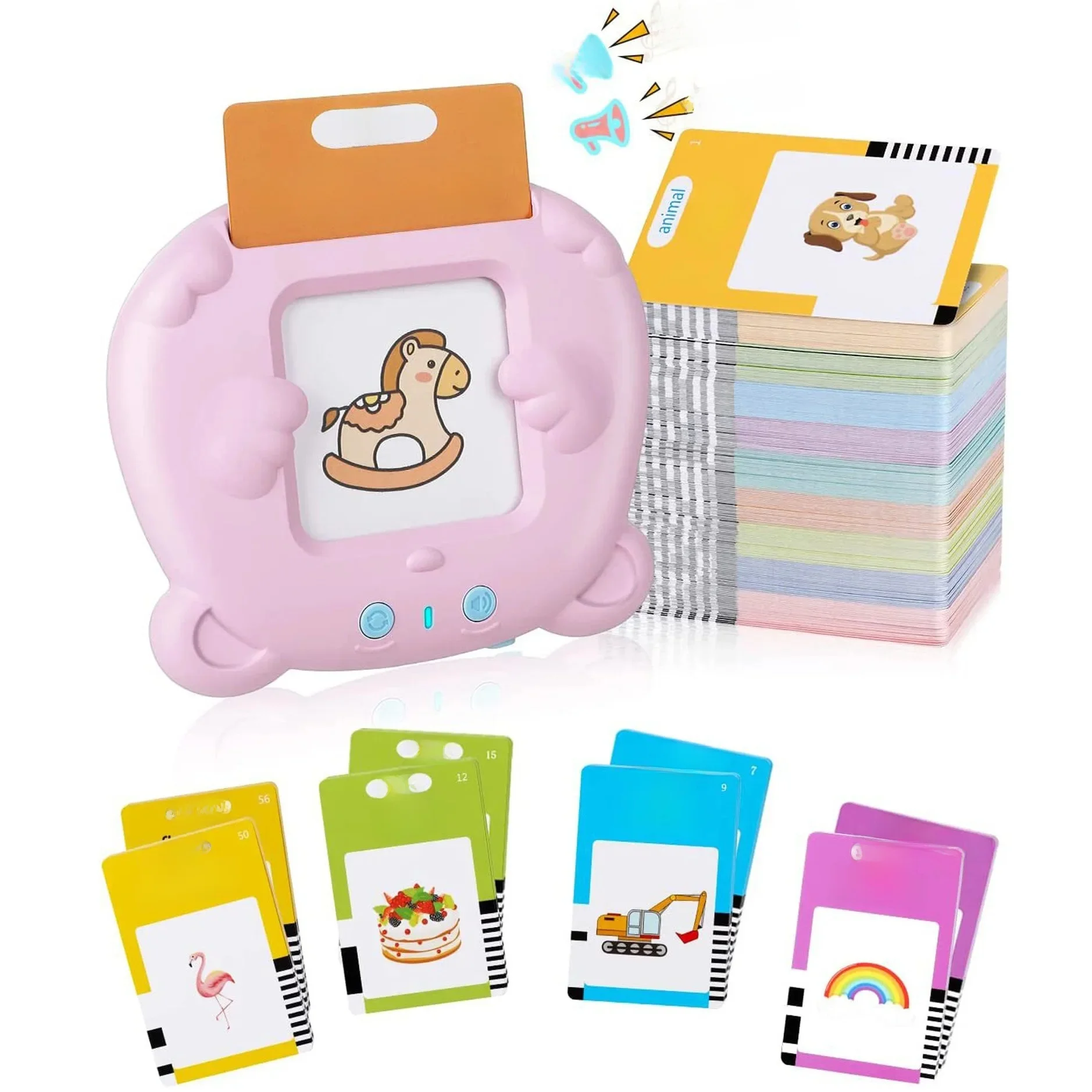 Machine d'apprentissage parlant de cartes Flash pour enfants – Tutoriel électronique de langues audio pour l'anglais, l'espagnol et le français, idéal pour la maternelle