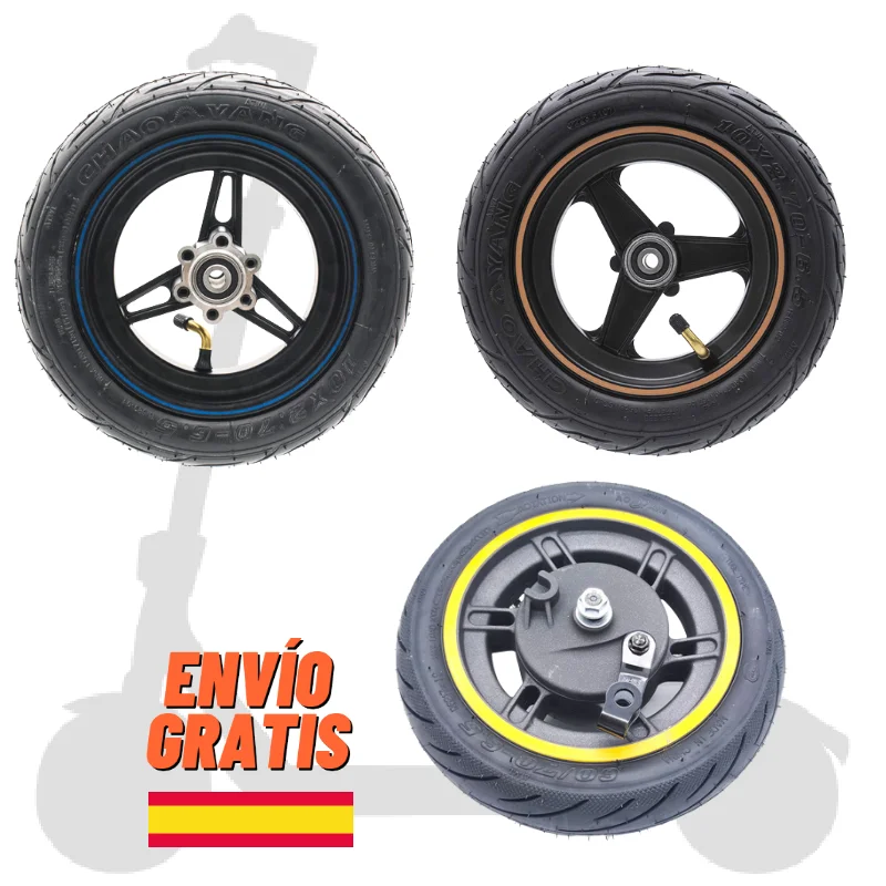 ✅Llanta Smartgyro con Rueda Delantera de 10 Pulgadas y Neumático / Rockway Speedway Pro / K2 / Ninebot Con Freno Tambor Max G30 Tubeless 10x2,70-6.5 (70/65-6.5)  - Cubierta, Accesorios, Recambios, Patin, Repuestos