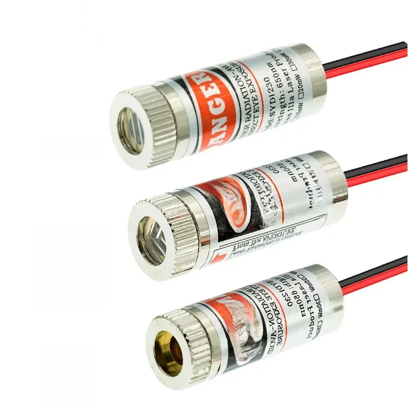 Lentille en verre de classe industrielle focalisable, tête de technologie laser rouge, ligne, croix, 650nm, 5mW