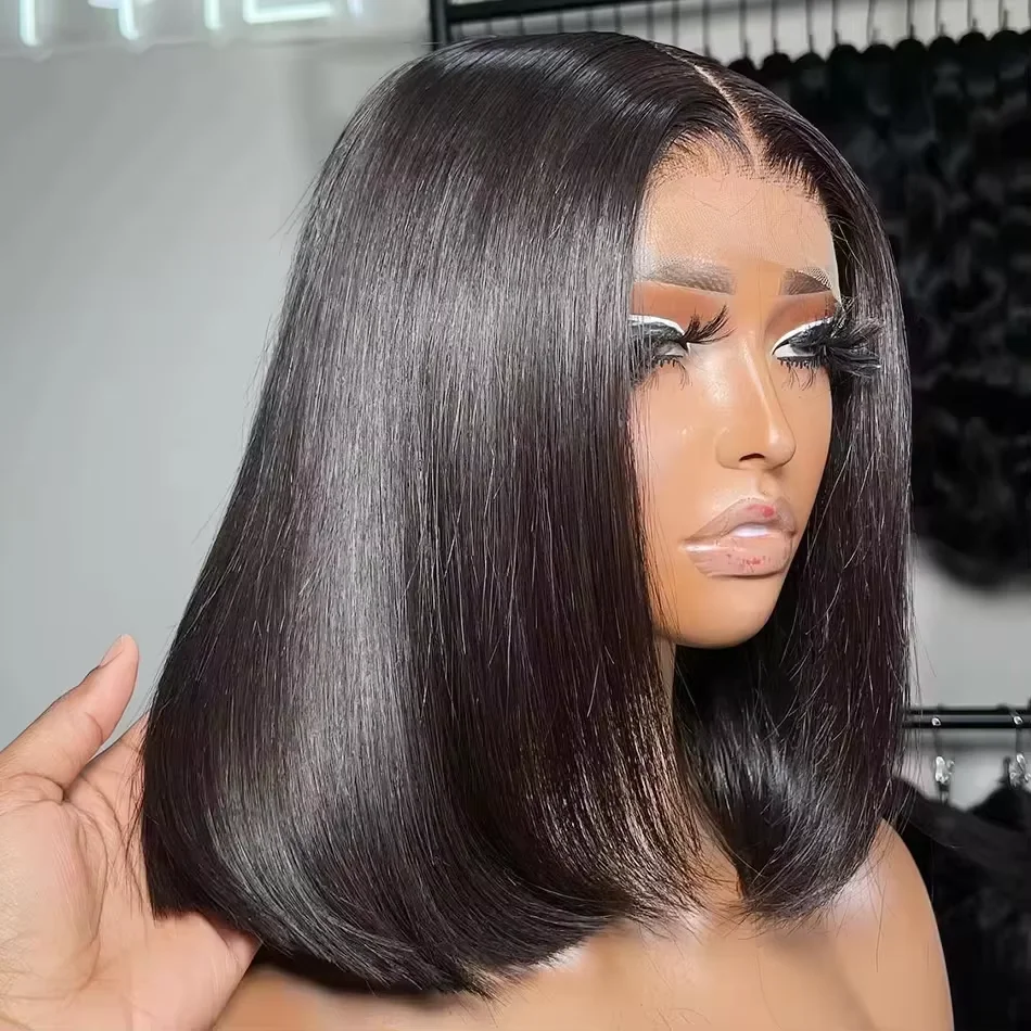 

Hot Sale Short Bob Wig 13x4 Straight Bob Wig Lace Frontal Wigs Human Hair 250% 4x4 Lace Closure Wig Pre Plucked Lace Front Wig