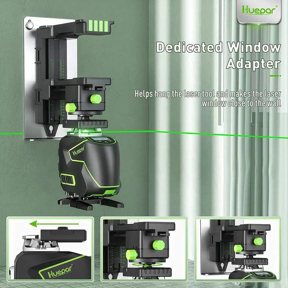 Huepar PV11+ Fine-tuning Bracket Laser Level Adapter Magnetic Pivoting Base 360 Rotation