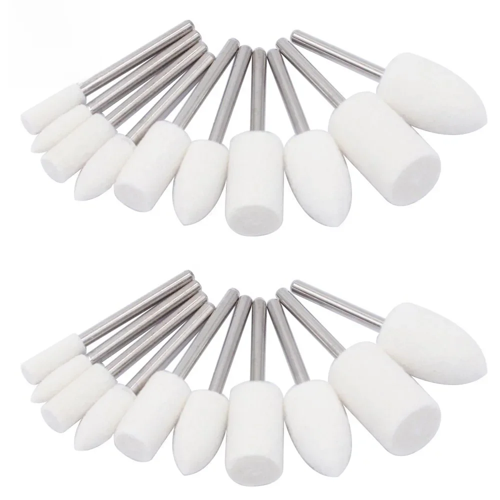 5/10Pc Wełniany filcowy podkładka polerska 3-20mm Wiertło ścierne do wiertarki Dremel Akcesoria do narzędzi obrotowych Trzpień 3mm — zdjęcie 2