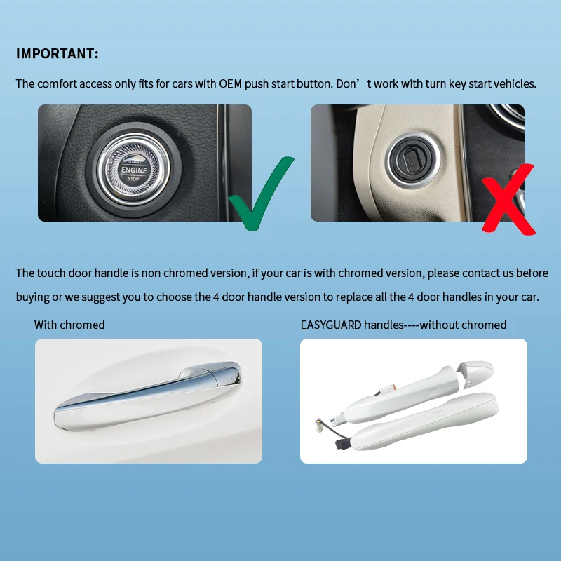 مقبض باب يعمل باللمس مريح من EASYGUARD مناسب لسيارة Mercedes-Benz 18+ C Class W205/ E Class W213/ EQC/GLC X253 C253/S فئة W222 #5