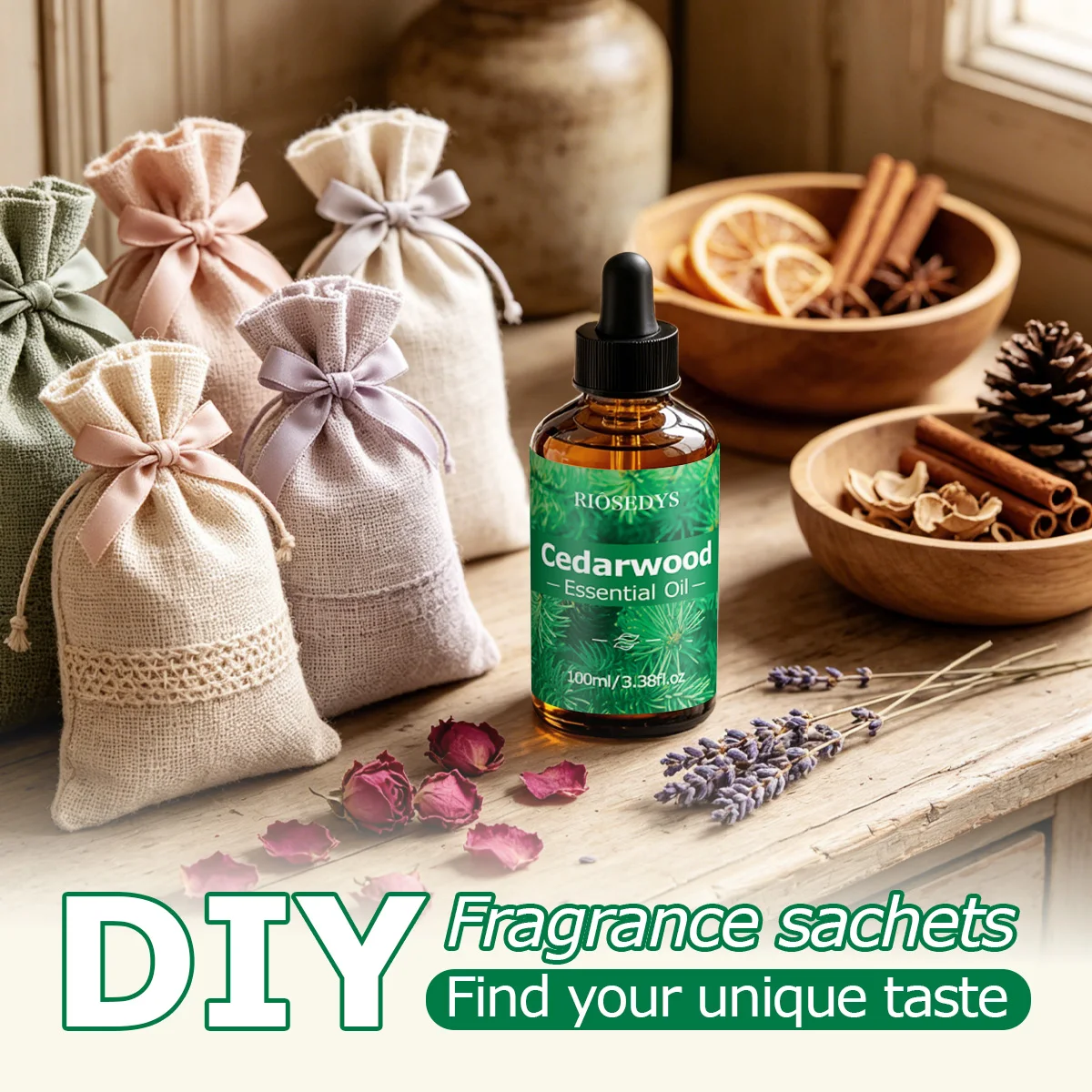 Cedarwood Essential Oil, Warm Woody Fragrance Oil for Diffusers, DIY Scented Crafts & Aromatherapy, Rich and Smooth Aroma