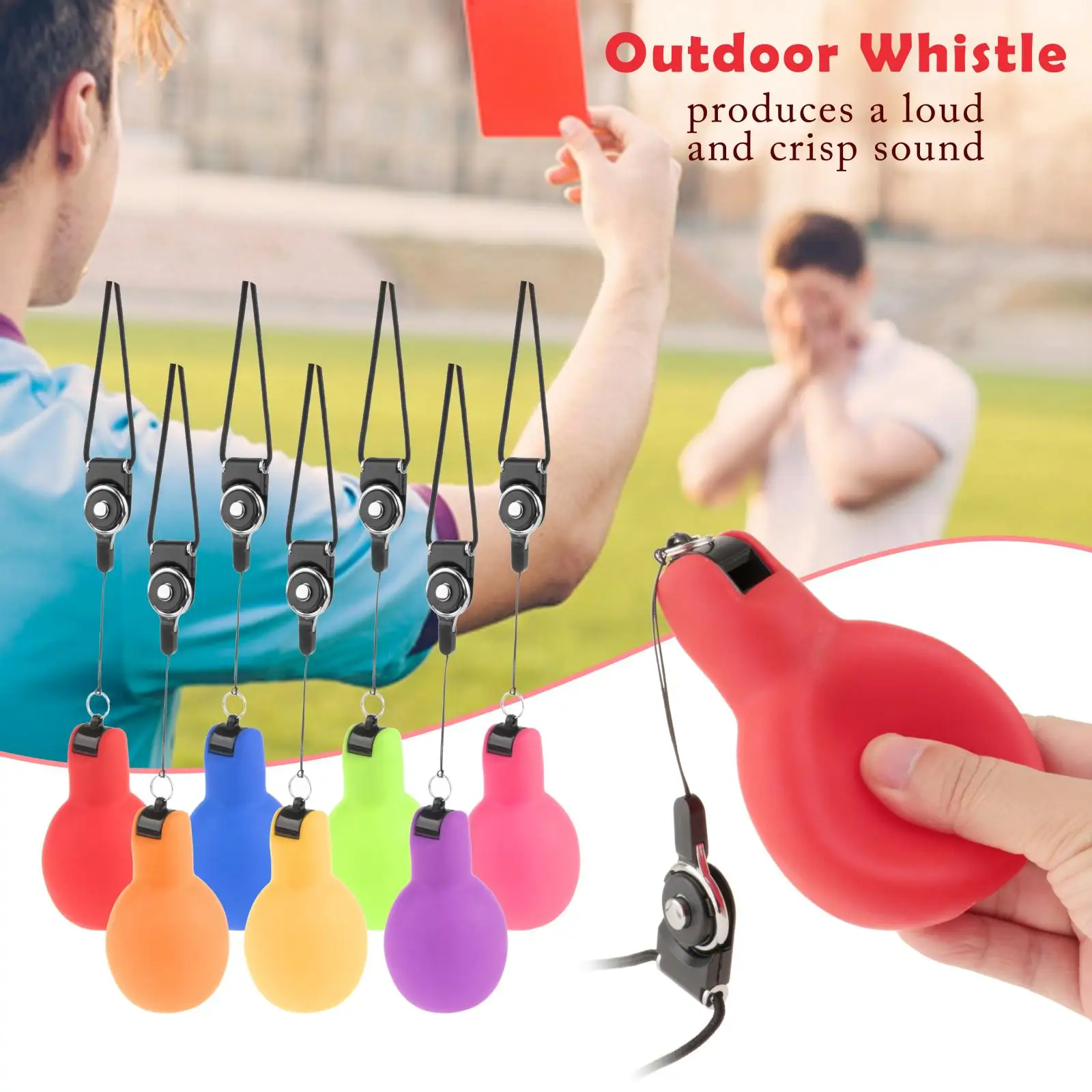 Hand Squeeze Whistle PVC Portable Lightweight for Coach Games Survival Loud Outdoor Hunting Fishing Equipment Behavior Training
