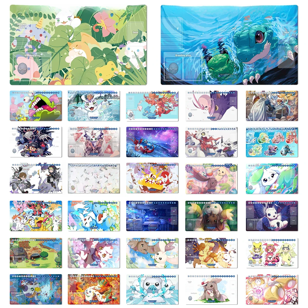 Cute Digimon Playmat Gomamon Dracomon Numemon DTCG CCG Mat Terriermon Trading Card Game Mat Gumowa podkładka pod mysz i torba 600x350x2mm — zdjęcie produktu 6