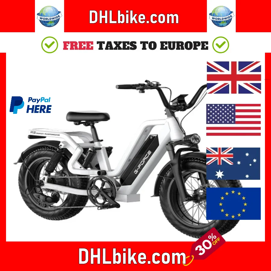 2025 Ebike RS 750W 48V 25AH 20-inch 7-speed mountain electric bike with removable battery adult city electric bike